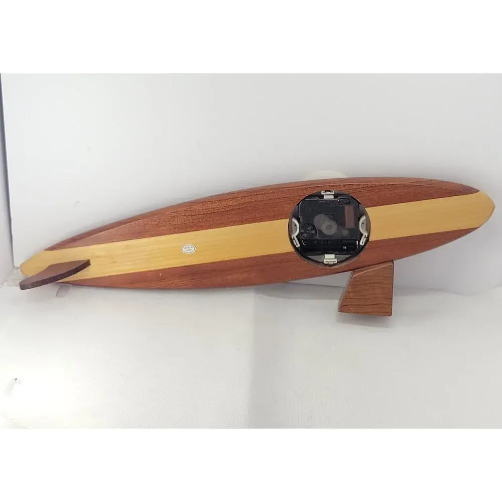 Hawaiian Surfboard Wood Desk Clock Quartz Surf Decor Hawaii Table Clock